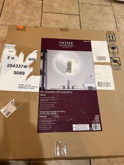 Home Decorators Collection 24 in. W x 24 in. H Round Frameless Anti-Fog Wall Mount Bathroom Vanity Mirror in Silver with Dimmable LED Light