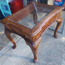 Side Lamp Glass Table Vintage 