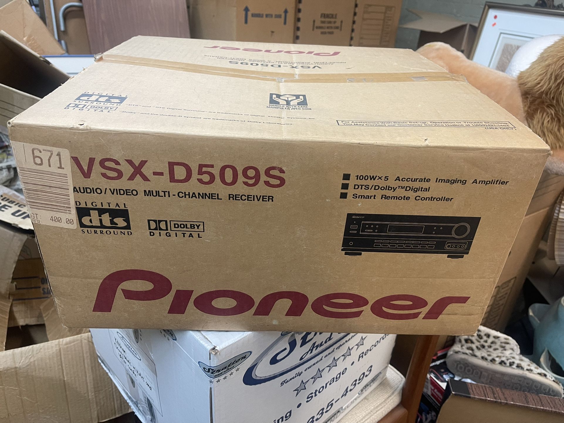 PIONEER VSX-D509S DOLBY DIGITAL DTS SURROUND RECEIVER NEVER USED IN BOX NOS