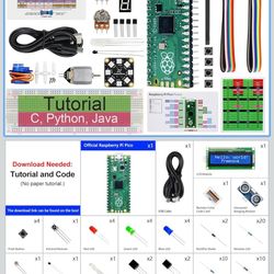 FREENOVE Super Starter Kit for Raspberry Pi Pico (Included), Dual-core Arm Cortex-M0+ Microcontroller, 588-Page Detailed Tutorial, 177 Items