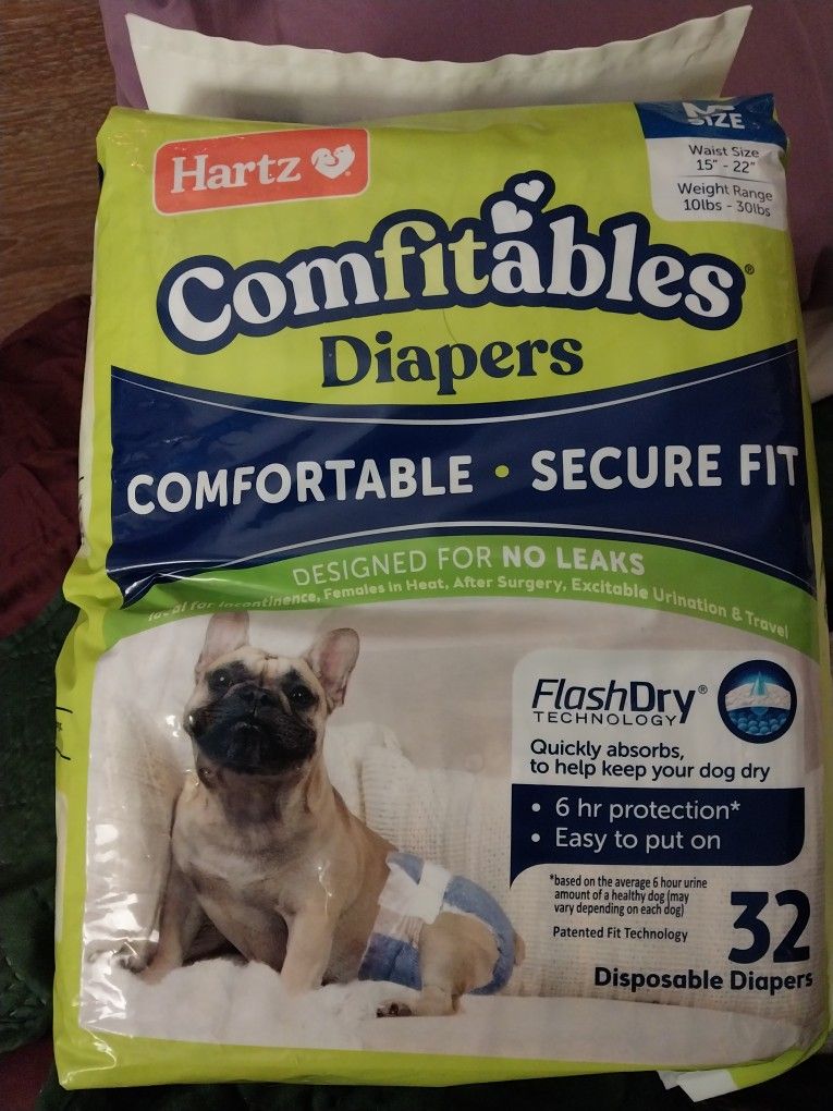 Hartz Comfitables Diapers 32 Diapers For Males R Females 15 Dollars