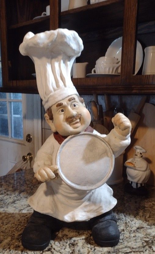 Big Heavy Vintage Chef Decor Sculpture 21" 