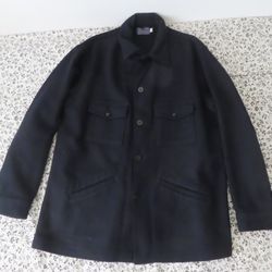 Vintage Mens Pendleton Wool Black 100 Virgin Wool Jacket Large