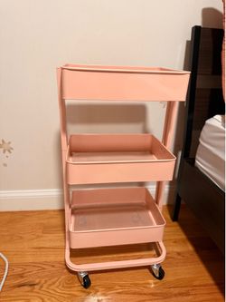 The Container Store 3-Tier Rolling Cart - Pink/Blue (Excellent Condition)