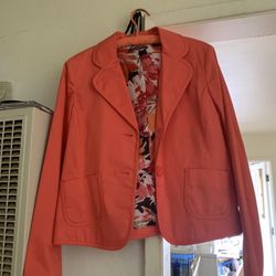 Size 10 NWT Womens Jacket By Liz Claiborne Pink Salmon
