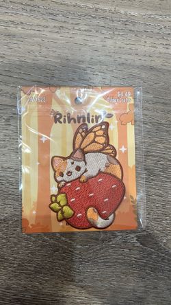 Strawberry cat iron on patch