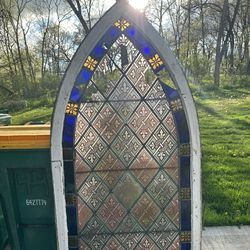Antique Church Stained Glass Window 
