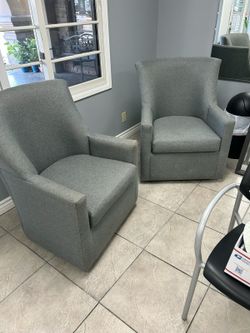 Grey swivel chairs
