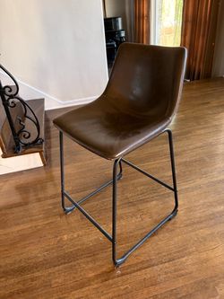 Brown Faux Leather Counter Stool (set of 4)