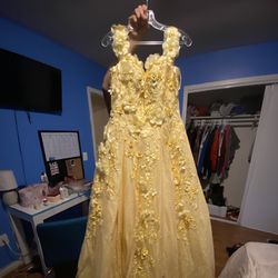 Quinceañera Yellow Gold Dress