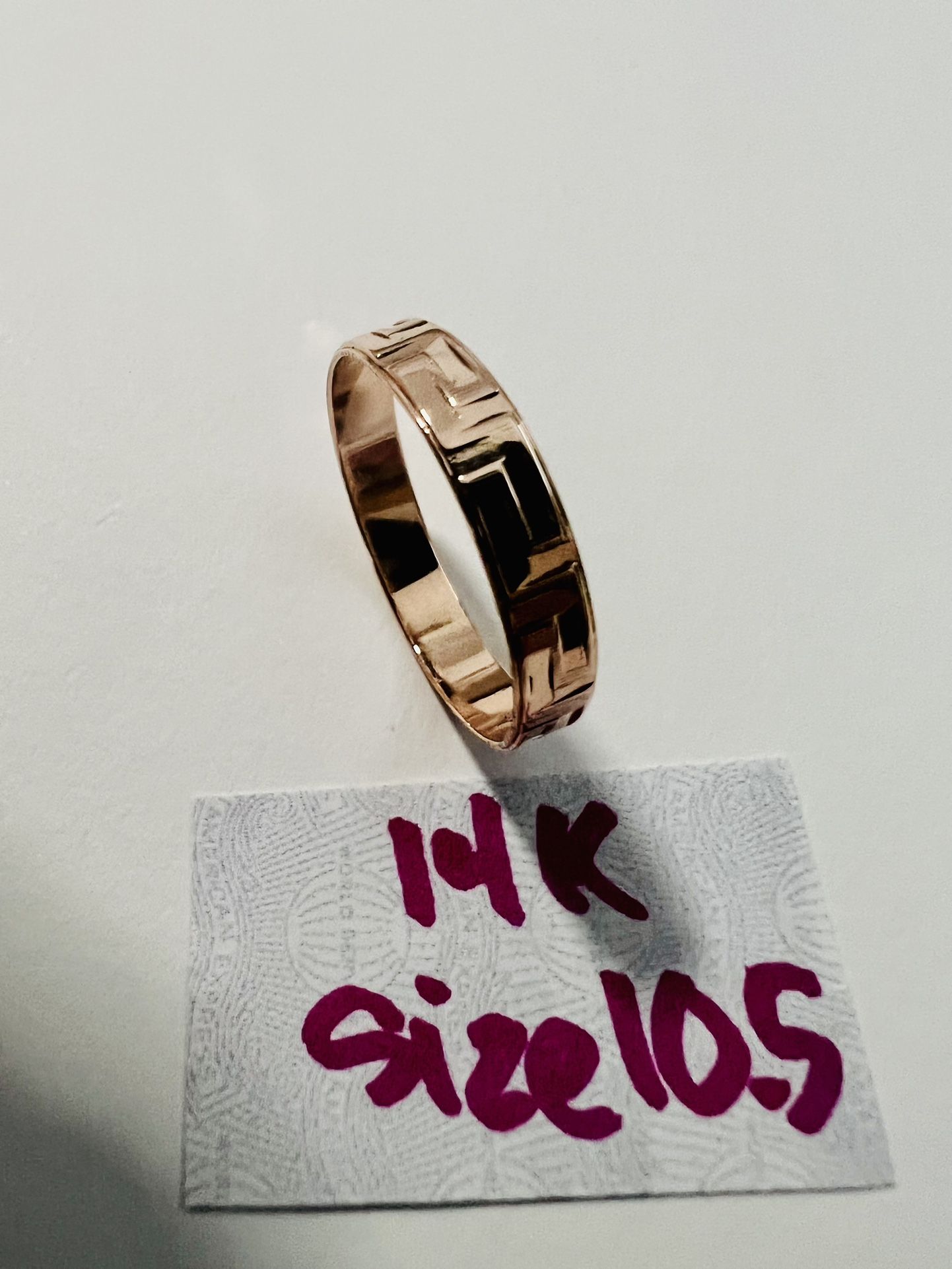 14K Solid Rose Gold Wedding Ring 10.5
