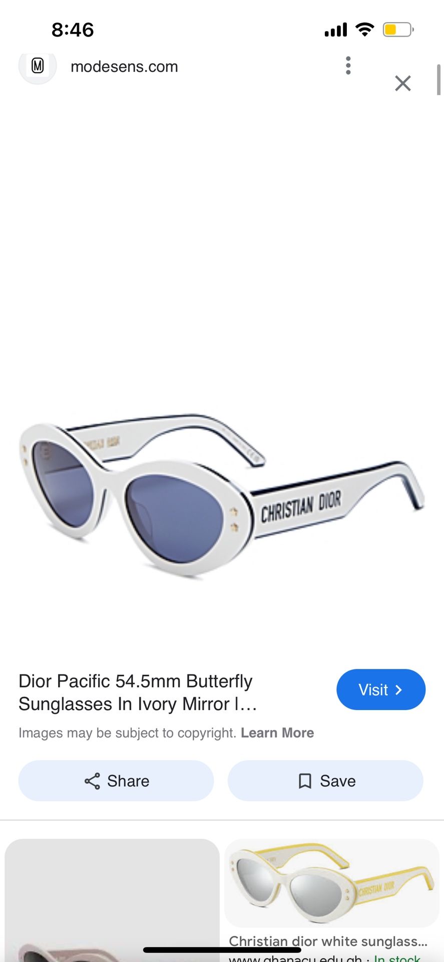 Christian Dior Oval Sunglasses