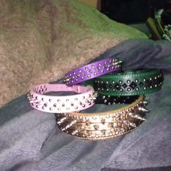 Leatherish Spiked And Studded Dog Collars
