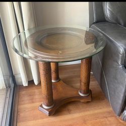 Two Round Side Tables 