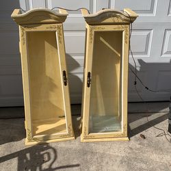 Two Lighted Glass Shelf Display Cases