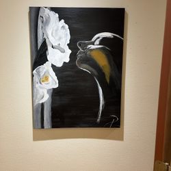 Original Art Woman & Flowers