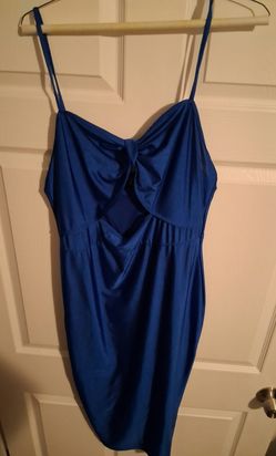 Royal Blue Mini Dress with Bow Detail