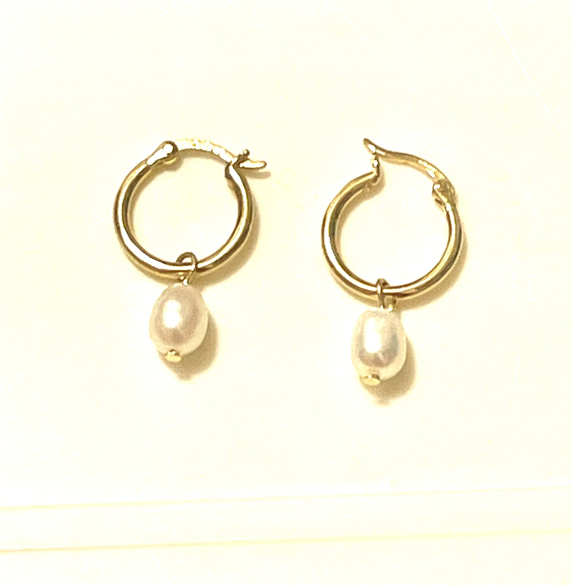 Gold Sterling Pearl Earrings