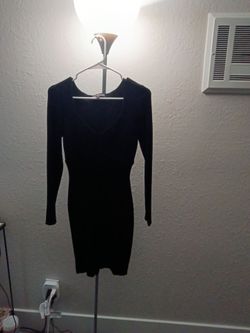 Long sleeve large black dress
