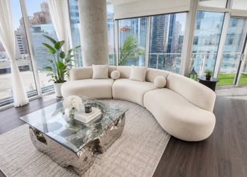 Curved Boucle Modern Sectional Same Day Delivery 🚚