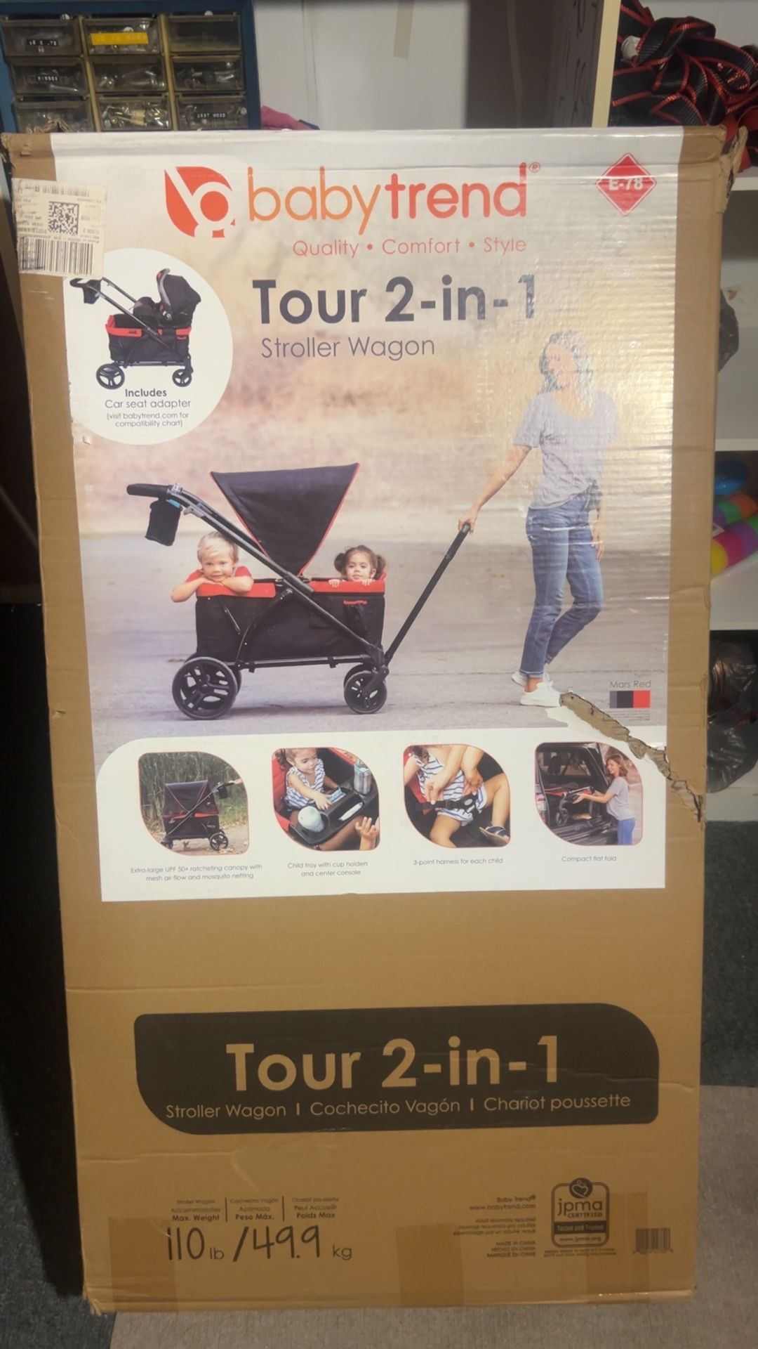 Baby Trend Tour 2-in-1 Stroller Wagon - Mars Red - Red