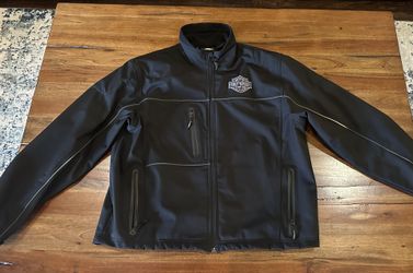 Basically NEW XXL Black Harley Embroidered Riding Jacket