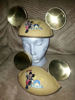 2 Gold and 1 Pink Disney Mickey Mouse Ears