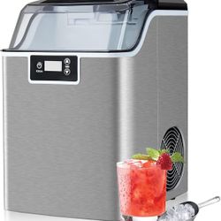 44Lbs/24H Portable Ice Maker Countertop Crushed Ice Machine with  Self-cleaning