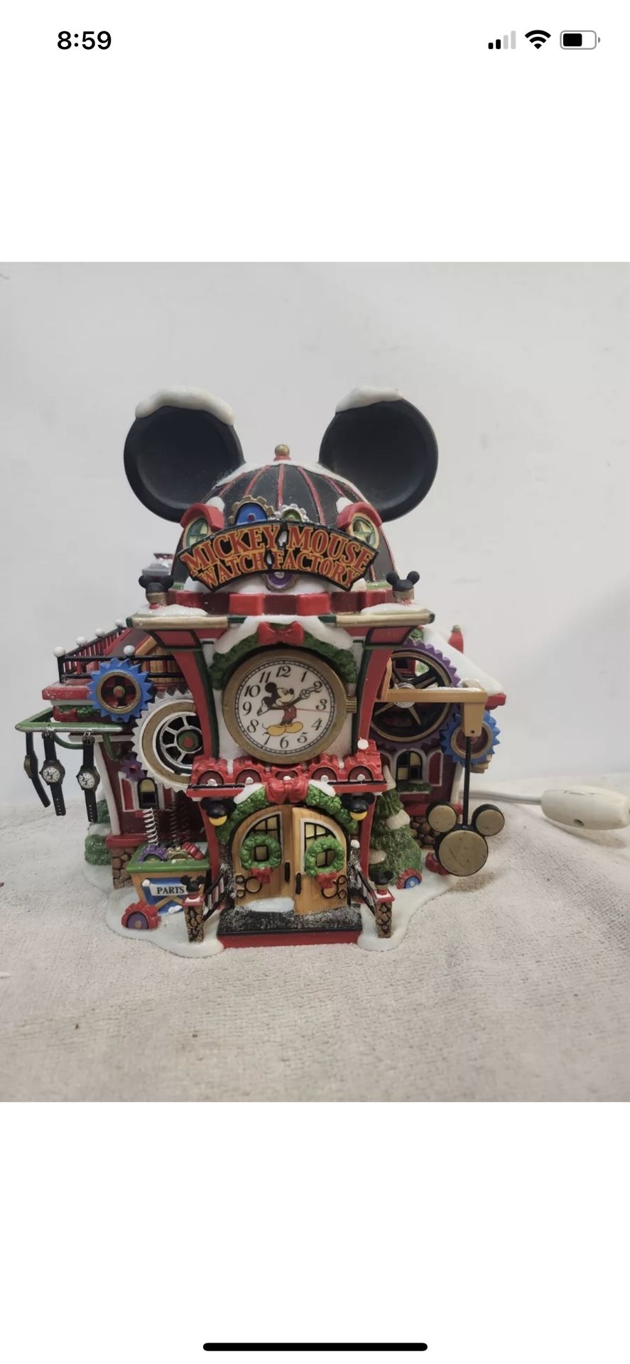 DEPT 56 Mickey Mouse Watch Factory 565951 Disney North Pole Snow Village Series