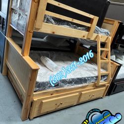 Triple Bunk Bed Natural Bone Dresser Cajonera Comoda 