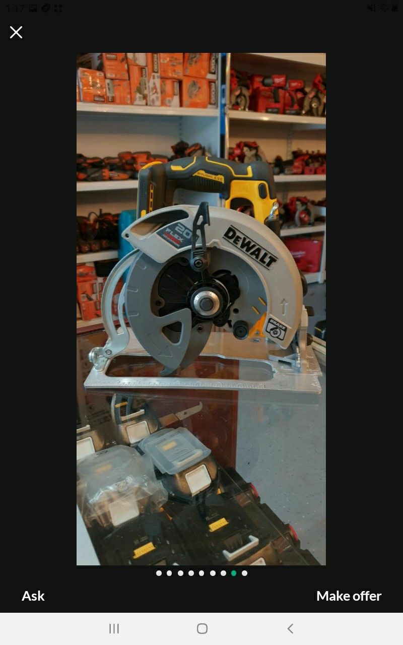 DEWALT 20V AND 60V CORDLESS CIRCULAR SAW 7-1/4" FLEX NO BATTERY NO CHARGER SOLO LA HERRAMIENTA