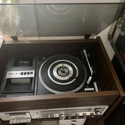 Vintage Zenith Record Player, Eight Track, Tape Deck, Radio