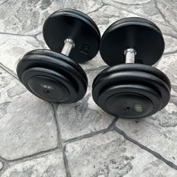 Dumbbells 55 Pounds Each Heavy 