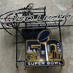 RARE Super Bowl 50 Neon Sign Working