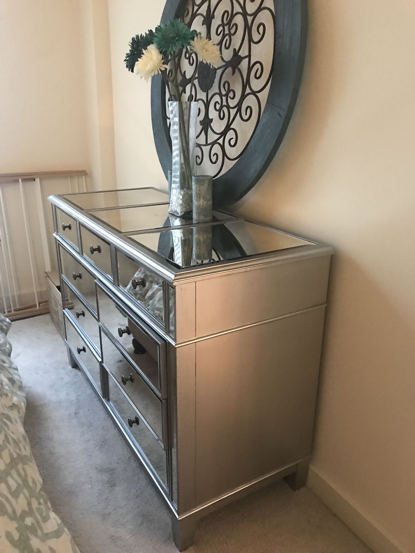 Mirrored Silver Dresser