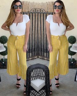 New flare striped pants