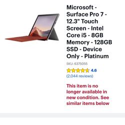 Grey Microsoft Surface Pro 7 Barely Used