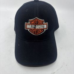 Harley-Davidson Hat Cap Fitted • 7 1/4 Small • Black Embroidered Logo WOOL