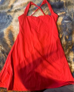 Red Athletic Mini Dress with Cross-Back Straps
