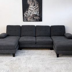 Gray 4-Seater U-Shape Sectional Sofa