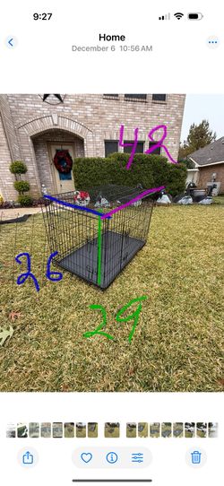 Large Dog Cage Also Comes With Frame Divide For 2 Dogs. Also 2 Doors 