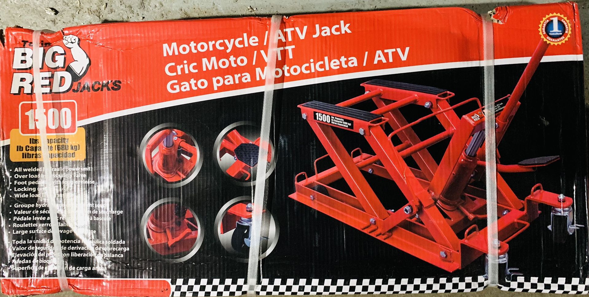BIG RED JACKS Motorcycle/ATV Jack - 1500 lbs Capacity