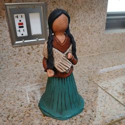 Vintage Clay Native American Women 