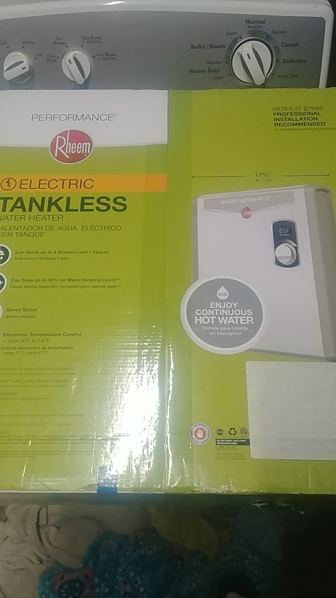FACTORY SEALED RHEEM ELECTRIC TANKLESS WATER HEATER