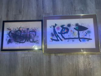 Joan Miro lithographs . Limited with COA 1973 Paris