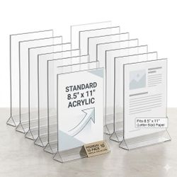 Acrylic Sign Holders 8.5 by 11 -  10 pack