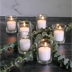Premium Clear Glass Votive Candle Holders 12 piece set - New