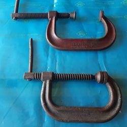 2-ARMSTRONG  4" Heavy duty adjustable C- clamps. $40 for both