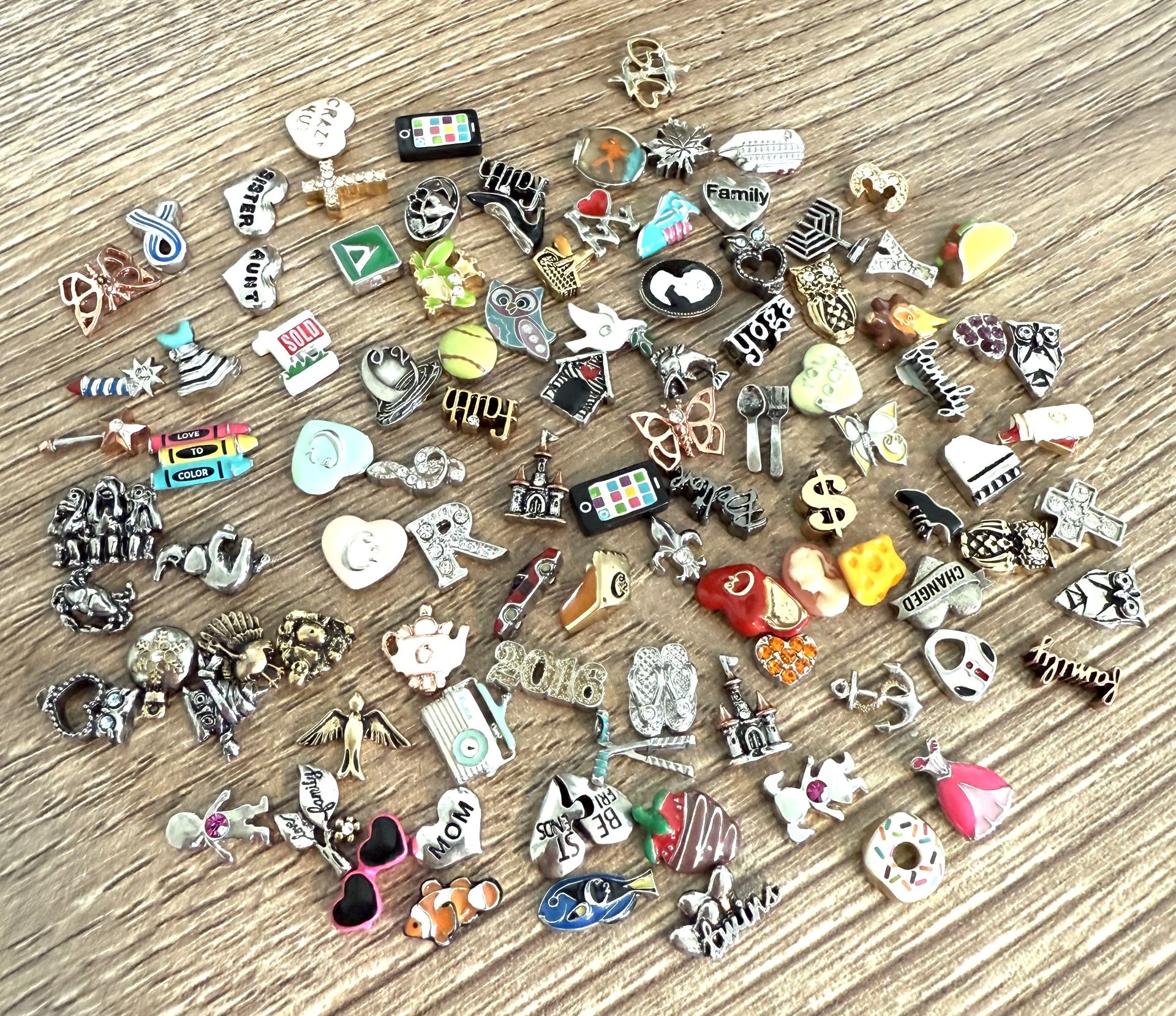 100 NEW Origami Owl Floating Charms Huge Lot Bundle Living Locket Mix Jewelry Lot #2