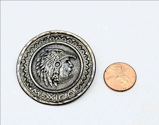 Sterling Silver Aztec Warrior Medallion -Large